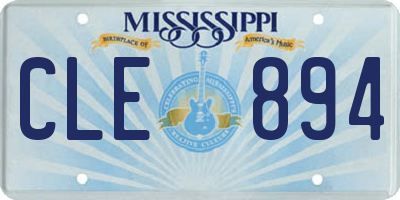 MS license plate CLE894