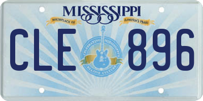 MS license plate CLE896