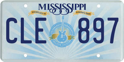 MS license plate CLE897