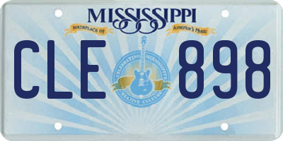 MS license plate CLE898