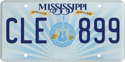 MS license plate CLE899