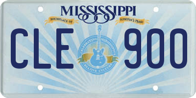 MS license plate CLE900