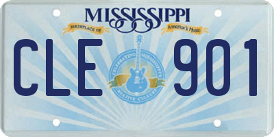 MS license plate CLE901