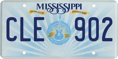 MS license plate CLE902