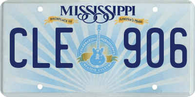 MS license plate CLE906