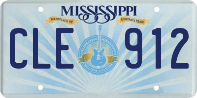 MS license plate CLE912