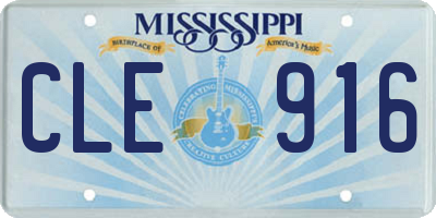 MS license plate CLE916