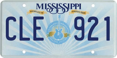 MS license plate CLE921