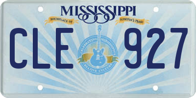 MS license plate CLE927