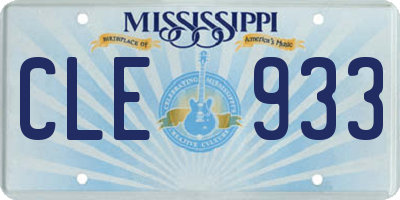 MS license plate CLE933