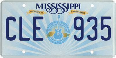 MS license plate CLE935