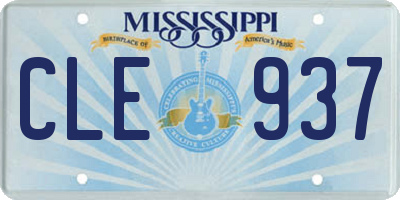 MS license plate CLE937