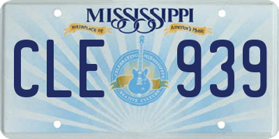 MS license plate CLE939