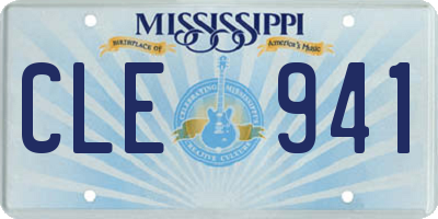 MS license plate CLE941