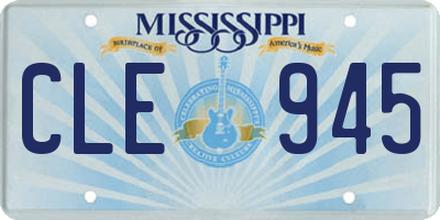 MS license plate CLE945