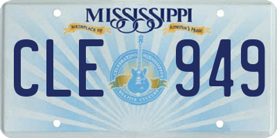 MS license plate CLE949