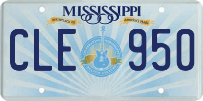 MS license plate CLE950