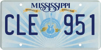 MS license plate CLE951