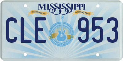 MS license plate CLE953