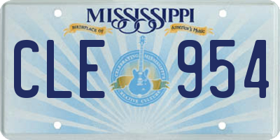 MS license plate CLE954
