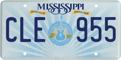 MS license plate CLE955
