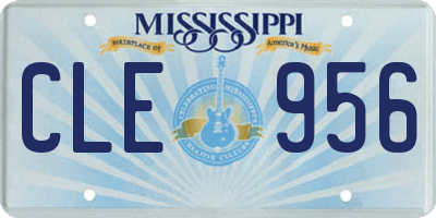 MS license plate CLE956