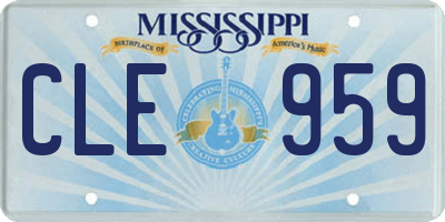 MS license plate CLE959