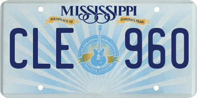 MS license plate CLE960
