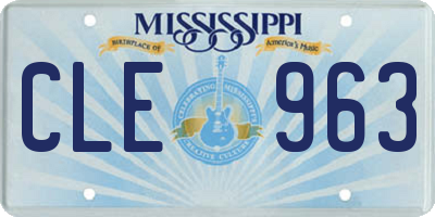 MS license plate CLE963