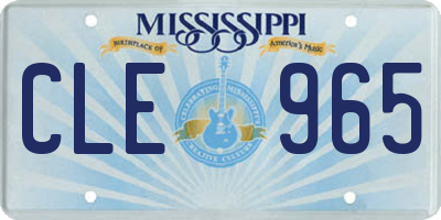 MS license plate CLE965