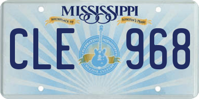 MS license plate CLE968