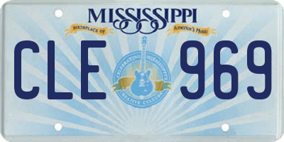 MS license plate CLE969