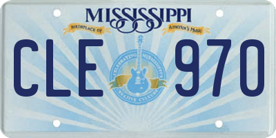 MS license plate CLE970