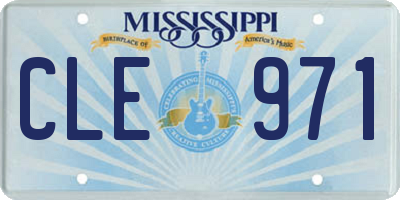 MS license plate CLE971