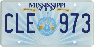 MS license plate CLE973