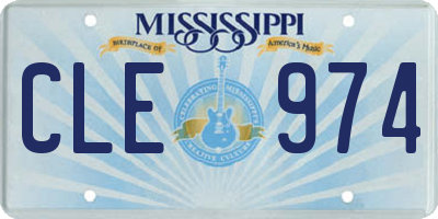 MS license plate CLE974