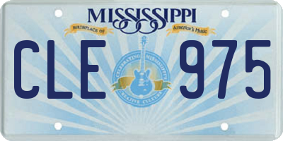 MS license plate CLE975