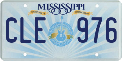 MS license plate CLE976