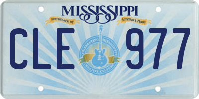 MS license plate CLE977
