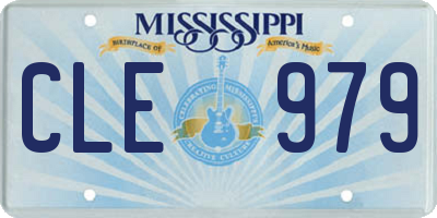 MS license plate CLE979