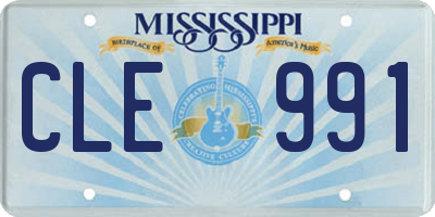 MS license plate CLE991