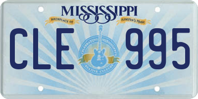 MS license plate CLE995