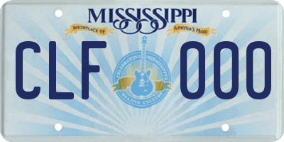 MS license plate CLF000