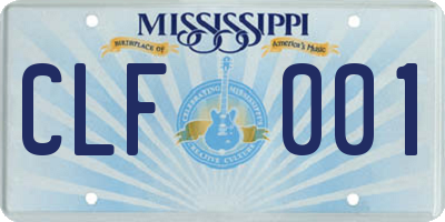 MS license plate CLF001