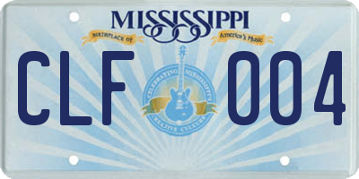 MS license plate CLF004