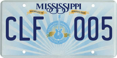 MS license plate CLF005