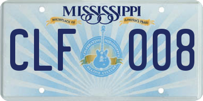 MS license plate CLF008