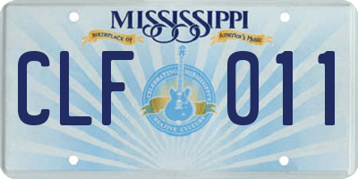 MS license plate CLF011