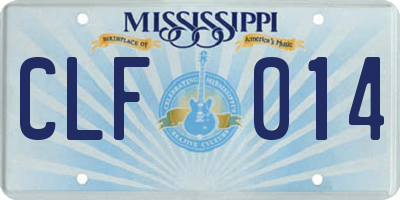 MS license plate CLF014