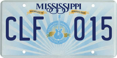MS license plate CLF015